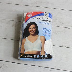 Playtex 18 Hour Women's Bra Plus Size 48D Wire Free Full Figure White